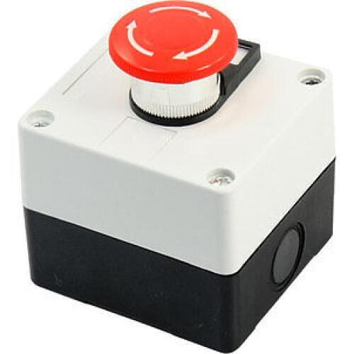 380V 10A DPST 1NO 1NC Plastic Emergency Stop Mushroom Push Button Switch