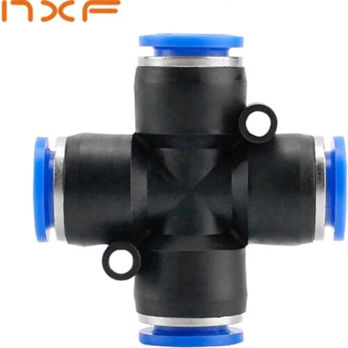 4 Way Cross Shape Equal Pneumatic 8mm 10mm 6mm 4mm 12mm OD Hose Tube Push In 4-Port Air Splitter Gas Connector Quick Fitting
