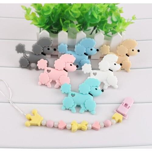 Kovict 5/10pcs Baby Silicone Teether Cartoon Dog Food Grade Silicone Rodent Teething Toy For Teeth Tiny Rod Baby Teether Gift