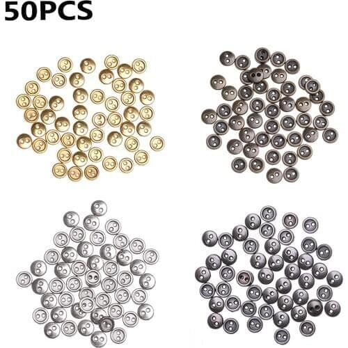 50Pcs 3/4/5mm Mini Metal Buckles Cute Handmade Craft Round Button DIY Doll Clothes Sewing Dollhouse Accessories