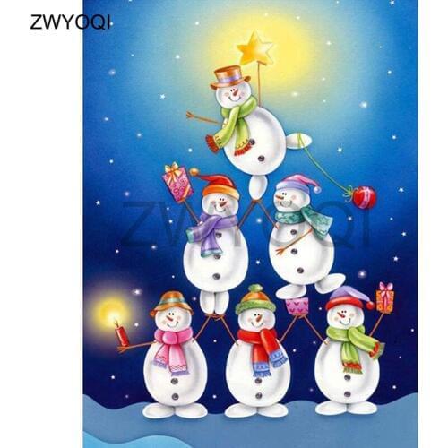 5D DIY Diamond embroidery Full Square Diamond mosaic Cartoon snowman Full Round Diamond painting Cross stitch Cartoon snowman