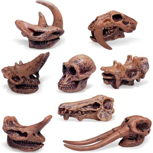 8Pack Dinosaur Toy Plastic Skull Figure Surprise Gifts for Children Home Decoration Boys and Girls Animal Figurine