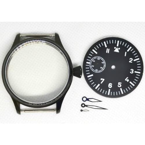 44MM 316 Stainless Steel Watch Case Add Luminous Dial And Hands Fit ETA 6497 ST36 Manual Movement