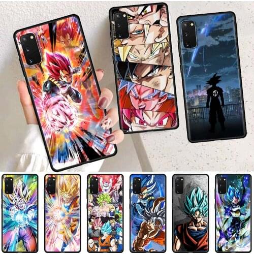 Case For Samsung Galaxy S20 FE S21 S10 S9 S8 Plus Note 20 Ultra 8 9 10 Lite Son Goku Anime Cute Black Shockproof Fundas Bags Sac