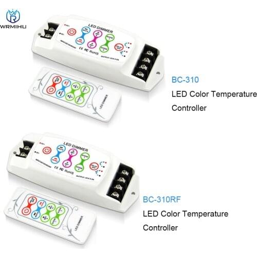 DC12V-24V BC-310 BC-310RF 8A*2CH LED Dimmer Dual Color Temperature Controller Wireless RF Remote Control For 5050 LED Lighting