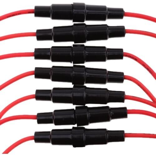 10x38mm Fuse Holder Inline Screw Type with 22 AWG Wire Fuse Tap Adapter fits for Automotive (Pack of 20)