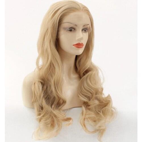 26#27# Long Body Wavy Honey Blonde Synthetic wigs Heat Resistant for Women Soft Lace Front Wigs Cosplay Party Halloween Costume