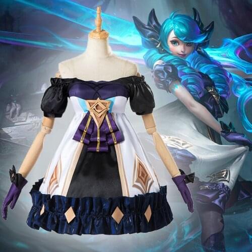 Game LOL Cosplay Costumes The Hallowed Seamstress GWEN Cosplay Costume Uniforms Clothes Suits White Dresses Wears Sexy