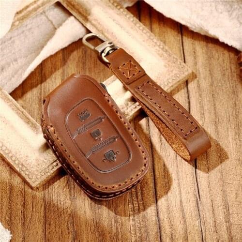 Leather Car Key Cover Case for Hyundai Tucson Sonata Fe Creta Ix25 Ix35 Ix45 I10 I20 I30 I40 Verna Solaris Mistra Elantra Accent