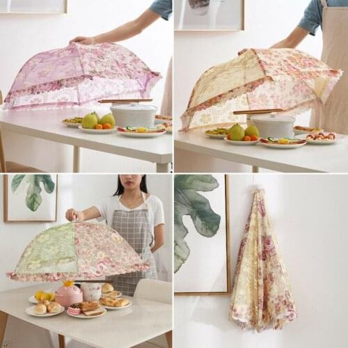 1 PC Food Cover Florla Umbrella Cover Fly Mosquito-Mesh Screen Protect Net for Picnic Kitchen Cookouts Folded Food Cover