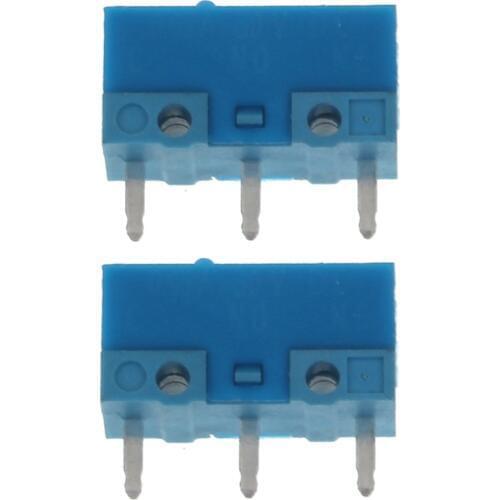 2Pcs Original HUANO Blue Dot Blue Shell 0.74N Mouse Micro Switch Gold Alloy Contacts 50 Millions Lifetime