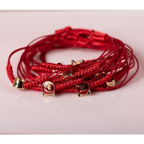 Twelve Constellations Cute Pendant Bracelet Hand-Wowen Bracelets Bangles For women Wholesale #XN001