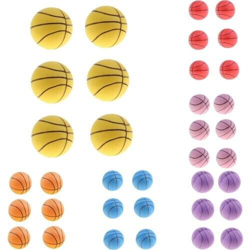 6pcs Mini Bouncing Jumping Ball Indoor Outdoor Kids Pretend Play Mini Basketball Ball Game Party Bag Fillers Kid Pet Toy Gifts