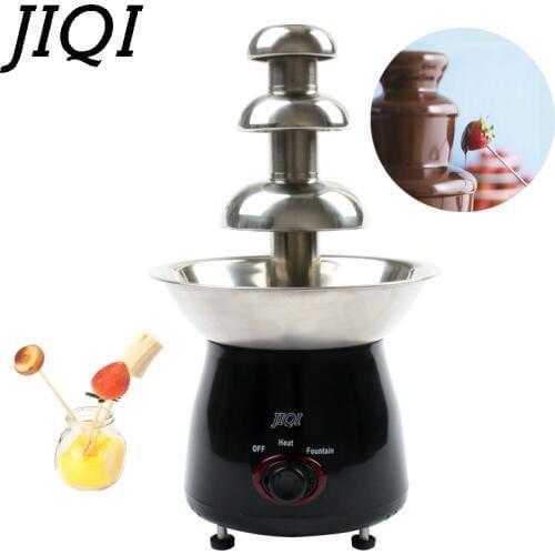 JIQI Mini Triple Chocolate Fountain Fondue Event Wedding Children Birthday Home Christmas Waterfall Machine
