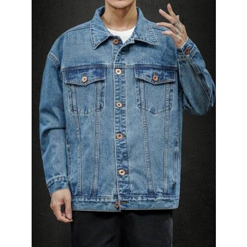 Outwear Casual Jeans Jackets Denim Oversize Black For MenS 2021 Spring Autumn Pocket Fashion Design