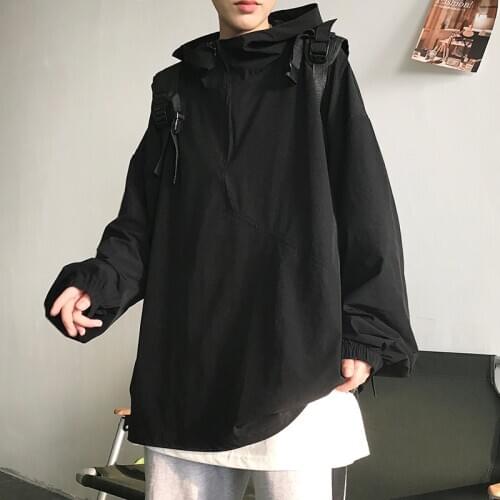 2020 Hip Hop Mens Hoodies Streetwear Solid Ribbons Sweatshirt Male Pullover Hoddies Black Outwear