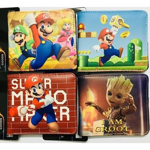 2021 New Super Mario Men Wallet PU Short Printing Coin Purse Card Holder Mario Bros Cartoons Gifts Womens Clutch Bag Money Clip