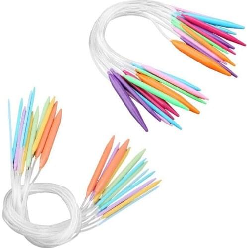 Circular Knitting Needle Set Multicolored Round Knitting Needle Sets Double Pointed Knitting Needles Tool Kit