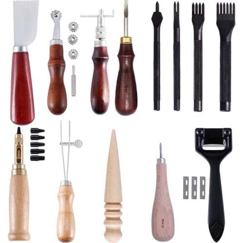KAOBUY Professional Leather Craft Tools Kit Stitching Carving Work Saddle Leathercraft Accessories
