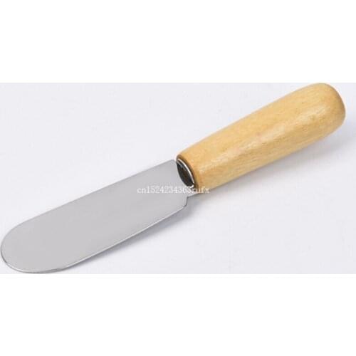 300pcs Stainless Steel Butter Knife with Wood Handle Butter Knife Cheese Dessert Jam Spreader Cutlery Breakfast Tool Wholesale
