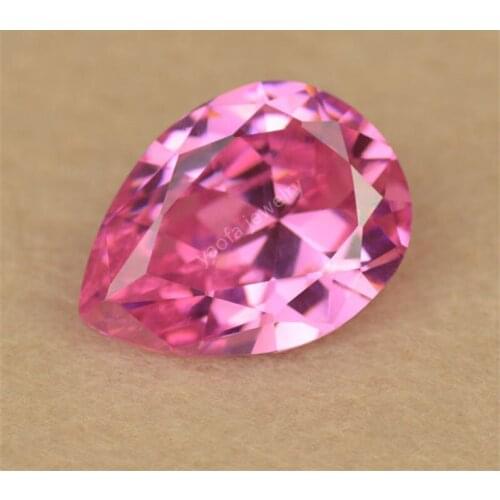 Wholesale Price 2*3~13*18mm Pink Color Pear Cut Drop Shape Loose CZ Zircon Lab Made Cubic Zirconia Gems Stone For Jewelry DIY