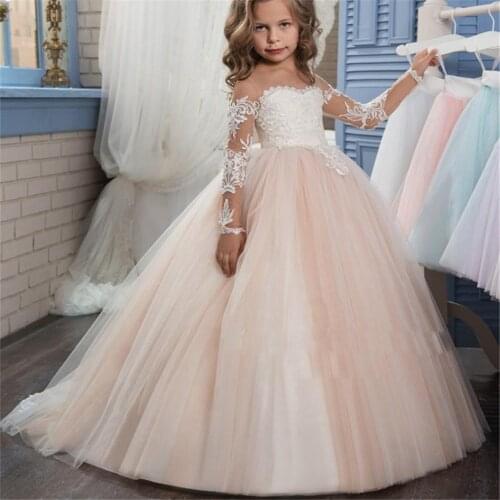 Flower Girl Dresses for Weddings Elegant First Communion Dresses for girls Tulle Ball Gown Girls Pageant Gown