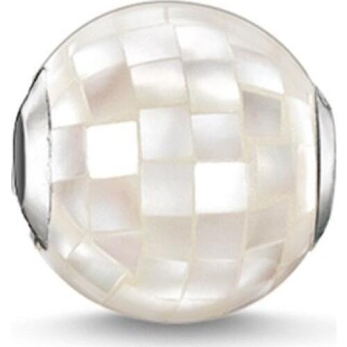 Silver Plated Mother-of-Pearl Karma Beads Fit Bracelet Necklace, Hot Sale DIY Pearl Bead Accessories Jewelry Gift For Women Men