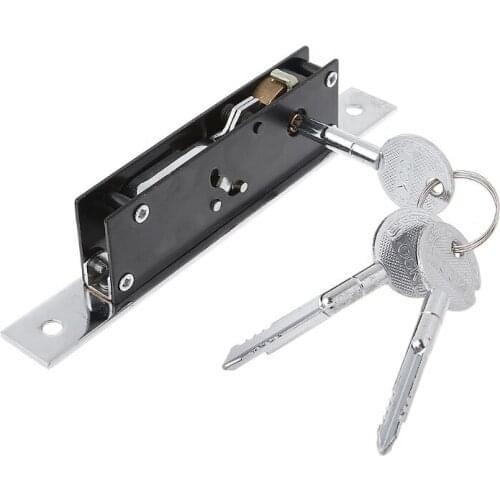 Durable Aluminum Alloy Sliding Door Hook Lock Cross-shaped Key Bolt Locks for framed Glass Door
