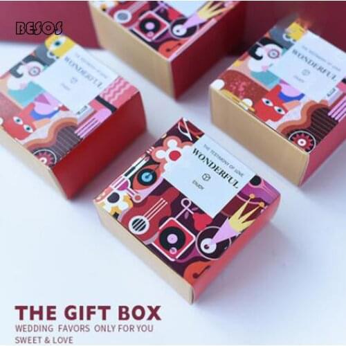 Simple Fashion Pop Wind Geometric Leaves Musical Instrument Design Wedding Candy Chocolate Wholesale Promotional Gift Box B208D