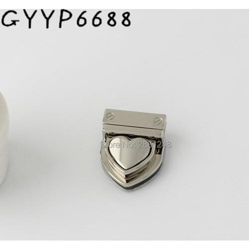 Simple high qulity love heart shaped lock woman bag making gunmetal pressed lock briefcase lock for genuine leather Hardware