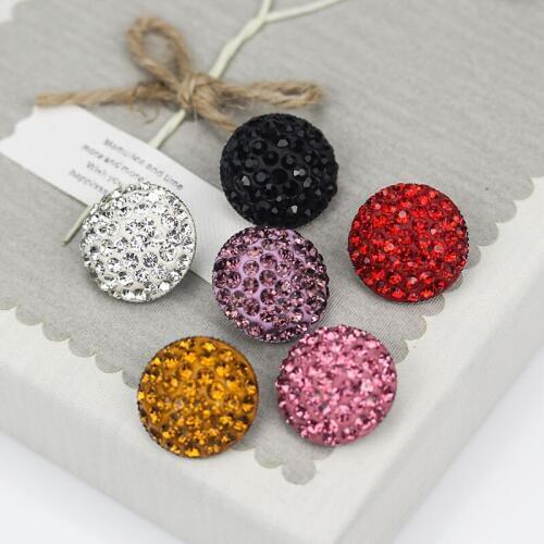 4Pcs 15-25mm High-grade multi-color rhinestone button Ms. coat suit metal button wool fur round clothing button C009