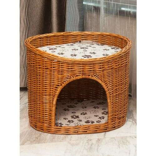 Rattan Nest The Cane Makes Up Cat House Wicker Dog Kennel Pet Waterloo Dog Supplies Dog House Pet Tent Can Unpick and Wash