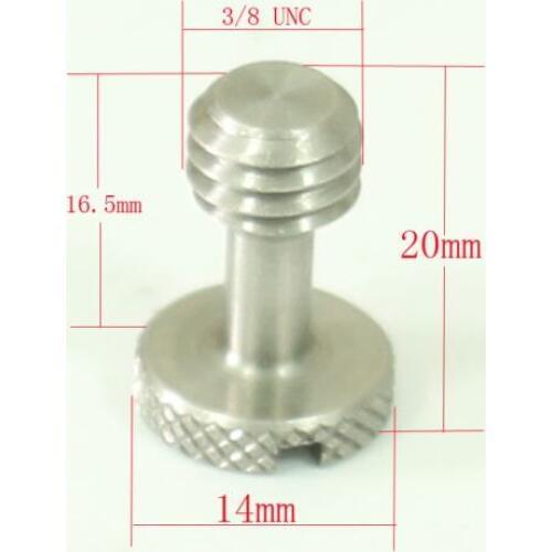 Steel long 3/8"-16 camera screw for tripod and Quick Release plate 3/8 screw