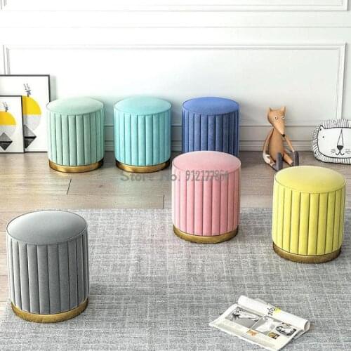 Makeup stool Nordic dressing table stool light luxury makeup chair bedroom sofa shoe replacement footstool dressing stool fabric
