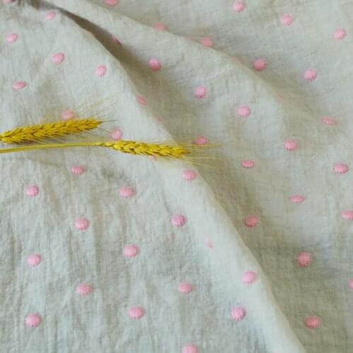 Quality Rain dew hemp fabric Three dimensional embroidery of daisy sewing Skirt tablecloth curtain DIY bag tissu
