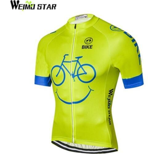 Weimostar Cycling Jersey Bike Ciclismo bicicleta Fluorescent green mtb Cycling Clothing Team Bike Bicycle Jersey Cycling Shirt