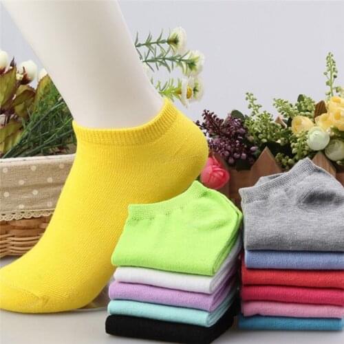 Female Short Ankle Socks Summer Comfortable Women Socks Candy Color Sweet Socks Children Casual Cotton Breathable Ankle