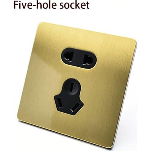 1 pcs 86 type home improvement light luxury style brass brushed socket industrial retro style lever socket panel