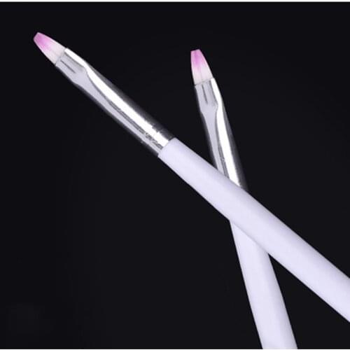 1Pc UV Gel Painting Nail Art Drawing Carved Crescent Petal Pen Rod Short Handle DIY Salon Decoration Manicure Tools Nail Brush