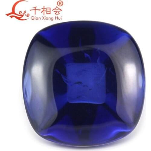 10*10mm 6.1ct Tower shape artificial sapphire blue color including minor cracks and inclusions corundum loose gem stone