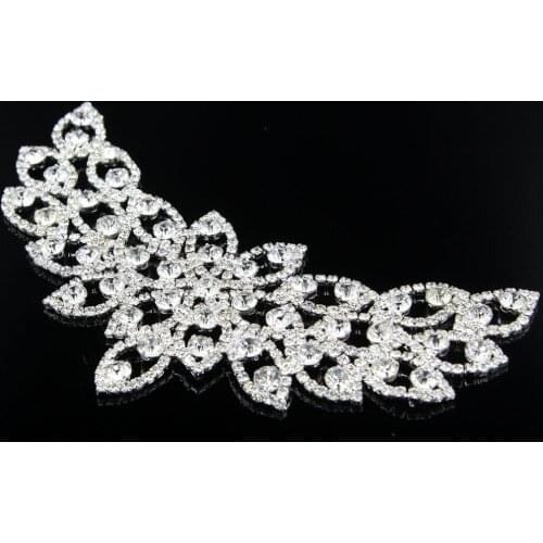 20Pcs Crystal Rhinestone Collar Applique Rhinestone Patch Sew for Bridal Headdress Wedding Dress Accessories