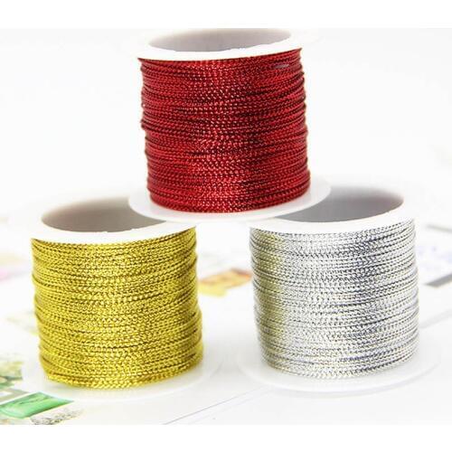 20 yard Gold, Silver, Red rope DIY Wedding Birthday Wedding Decoration Rattan Gift Bouquet Packaging Rope