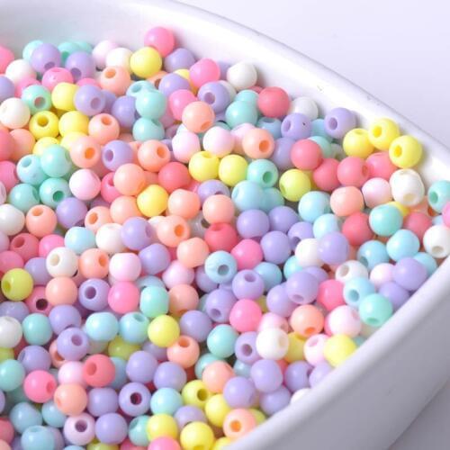 4mm 2000pcs mixed Candy color Acrylic Round Seed Beads Fit Jewelry Making DIY YKL0019
