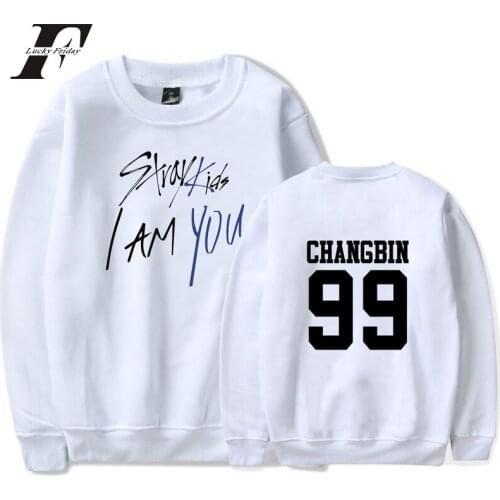 2018 Stray Kids I Am You Idol Print changbin 99 overiszed hoodies Sweatshirts Women Capless Pullover Clothing For 4XL