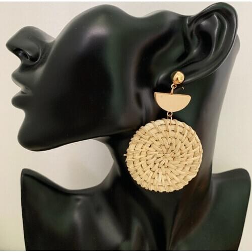 2020 Fashion Vintage Geometric Drop Earrings For Women Gold Color Hollow Round Hanging Fashion Earring Jewelry Gifts