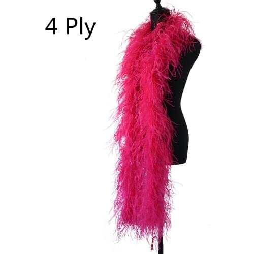 4 Ply Feather Boas Natural Fluffy Ostrich Feather Shawl Diy Craft Stage Party Dress Sewing Decoration Accessory 2 meter