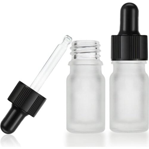 5ml Glass Dropper Bottles Frosted Essential Oil Bottles With Glass Pipettes Travel Bottle - pack of 24