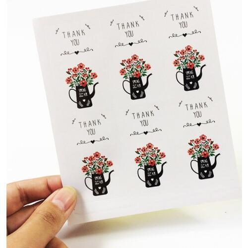 60 Pcs/lot Flower Design Scrapbook Sticker Labels Creative Paper Stickers Thank You Sticker Seals Labels For Gifts