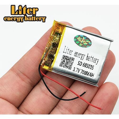 603035 polymer lithium battery 3.7v 700mAh Li-ion Rechargeable Battery With PCB For MP3 MP4 GPS DVD Speaker Smart Home Device