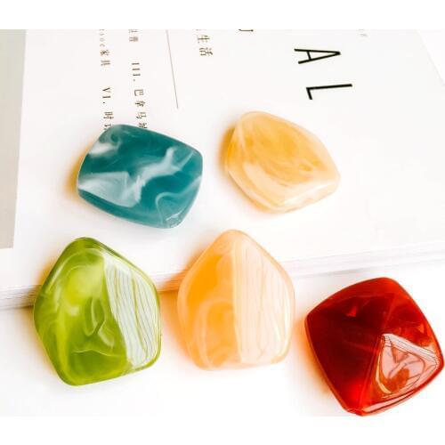 Acrylic Beads Rhombus Pendant Necklace Charms Jewelry Accessories Components Diy Material 8pcs